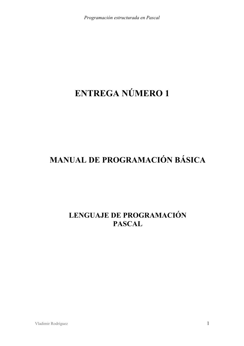 Imágen de pdf Lenguaje de programación Pascal - Manual de programación básica